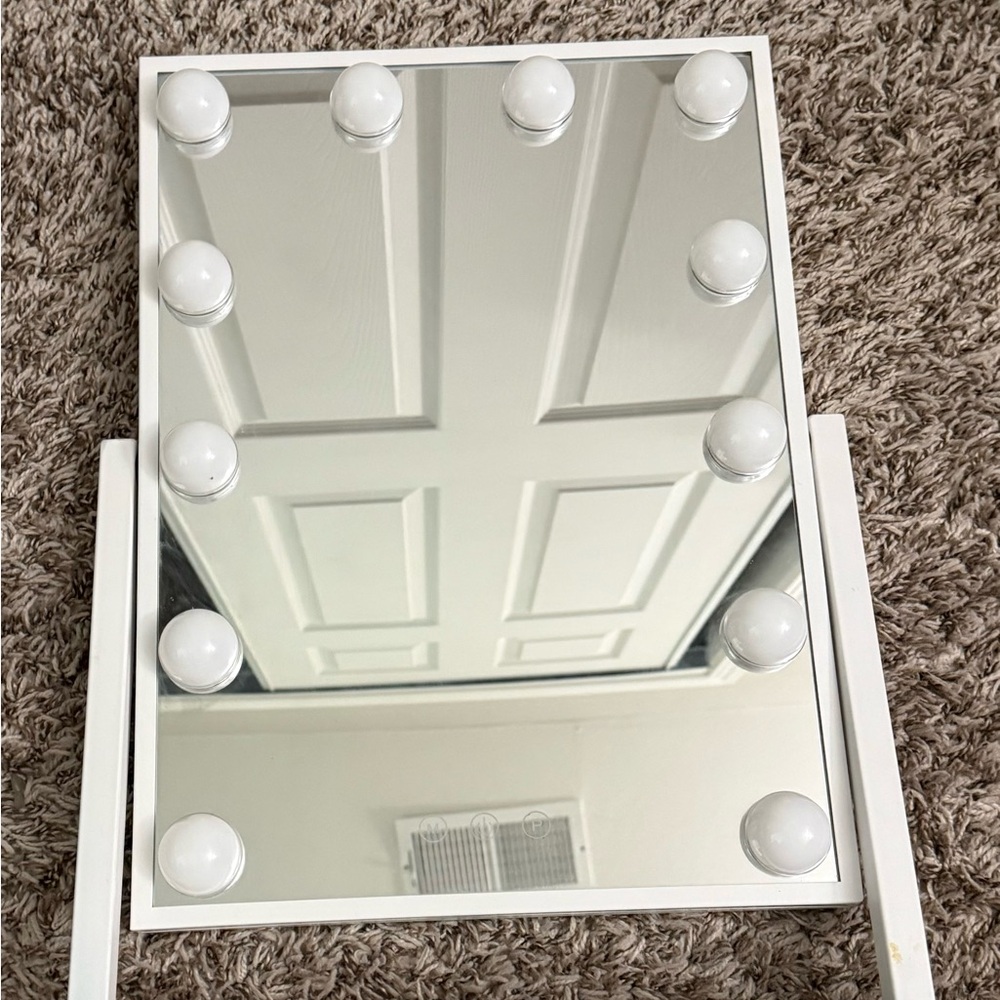 White Vanity Mirror with Lights